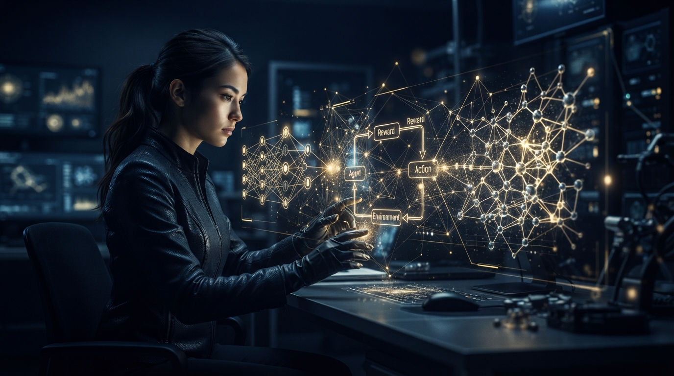 Editorial illustration for Comparing Generative Adversarial Networks, Reinforcement Learning, and Graph Neural Networks for Scientific Discovery