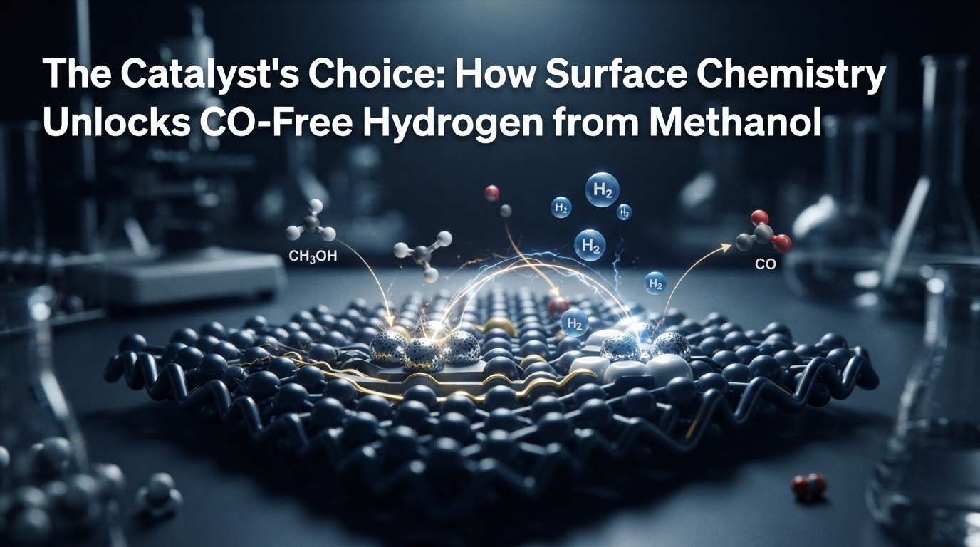 Editorial illustration for The Catalyst's Choice: How Surface Chemistry Unlocks CO-Free Hydrogen from Methanol